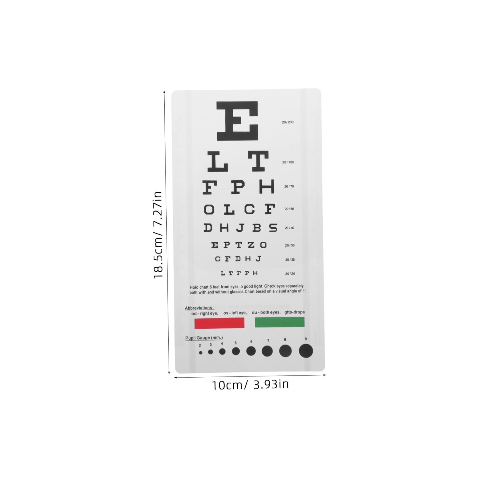 MUCKLILY Vision Portable Eye Chart Accurate Eye Exam Chart for School Household Visual Chart Easy to Use Eye Tester