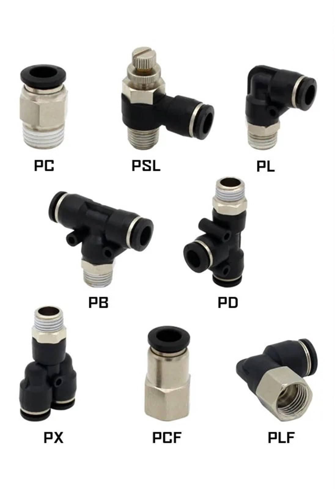 Raccordo pneumatico connettore aria PB 4 mm 6 mm 8/10 mm filettatura 1/8 1/4 3/8 1/2 raccordi per tubi (10-04)