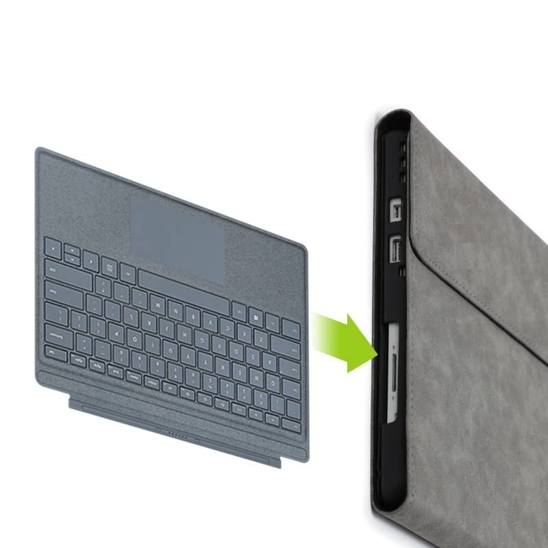 SATURCASE Custodia In Pelle PU Per Microsoft Surface Go 1 2 3 4 - Flip Folio Con Supporto, Ultra Sottile E Leggera, Fessura Per Penna (Tastiera Non Inclusa, KN-5) - 3