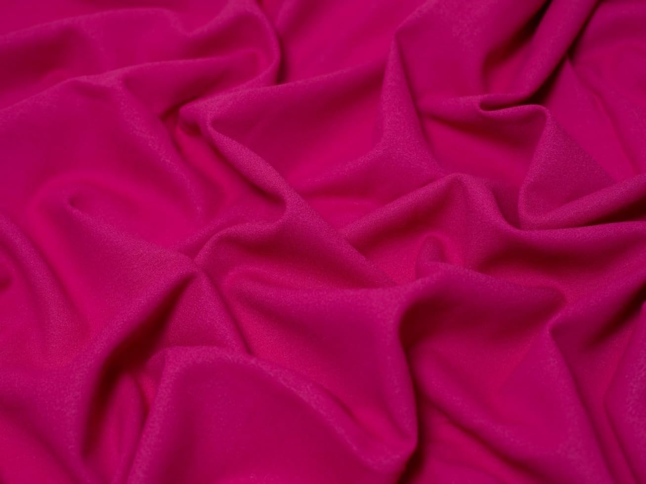 Minerva Crafts Pure Wool Crepe Suiting Dress Fabric Cerise Pink - per Yard
