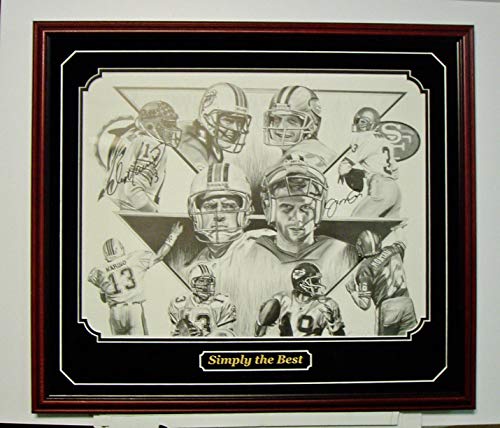 Dan Marino and Joe Montana autographed limited edition print professionally framed