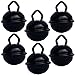 Cascabeles Negros Pequeños (15mm x6 Campanillas de Bronce Musicales Sonoros) - 16 Colores MUSIKID (Bebe Niños) Para Manualidades Navidad Boda Sonajeros Muñeca Perros Pesca Carnaval Gatos Llavero