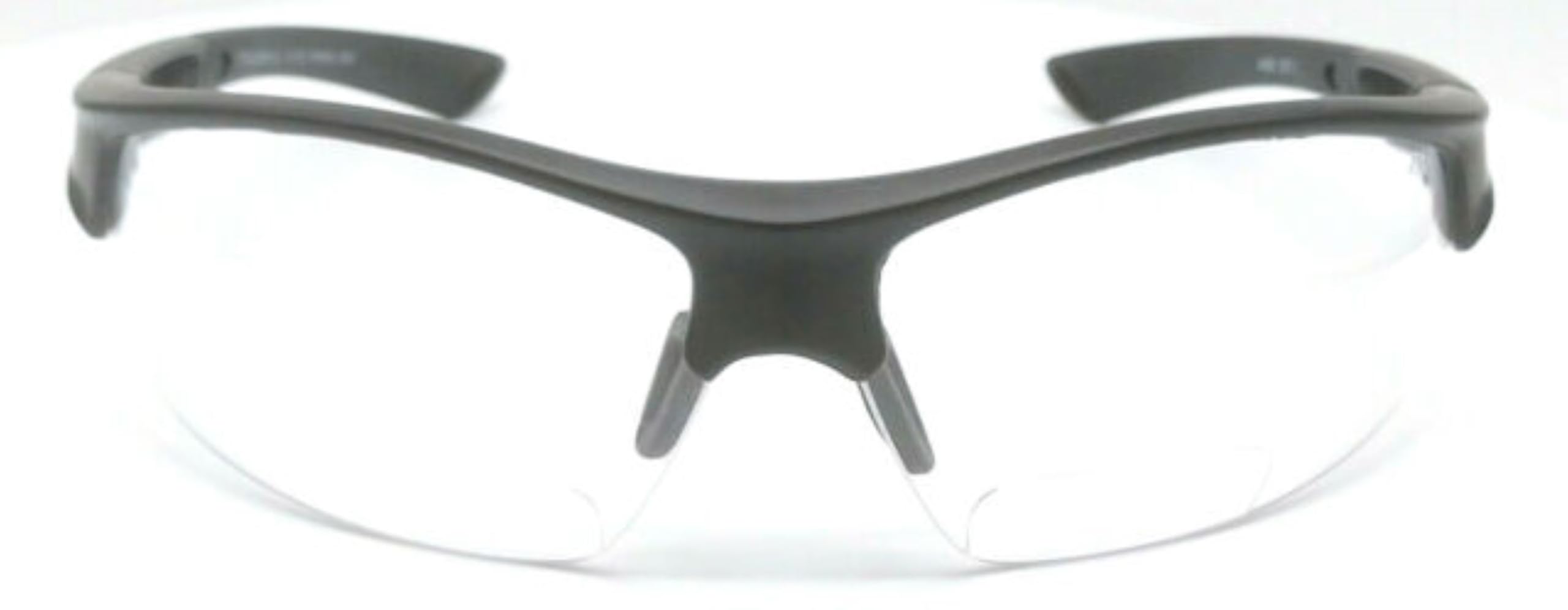 Shooter's Edge Bravo Safety BiFocal Z87.1 Shooting Glasses Clear w Matte Black (Clear, +1.50)