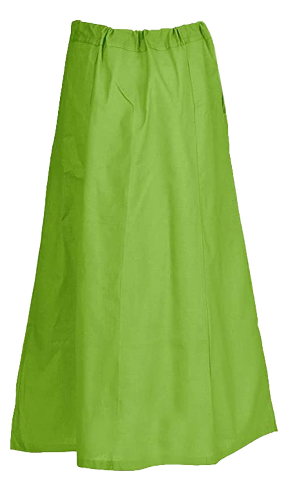 Fashnkart Cotton Petticoats For Women Indian Saree Underskirt Stitched Solid Drawstring Adjustable Waist Sari Light Green