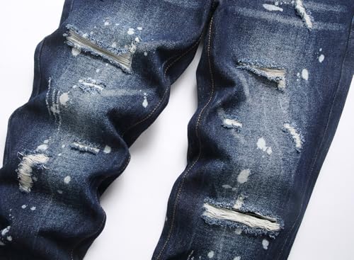 AITITIA Men's Ripped Regular Fit Straight Leg Jean3