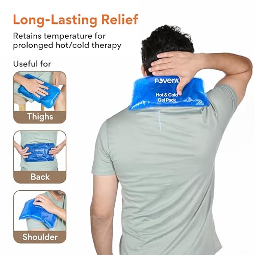 Image of FOVERA Reusable Hot & Cold Pack for Muscle Pain Relief & Injury | Ideal for Back, Shoulder & Hip | Long-Lasting Hot & Cold Therapy (Large - 7 x 13 Inch, Without Cover)