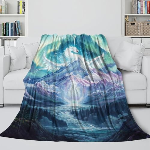 Couverture dragon 180x200 cm douce et chaude pour cocooning