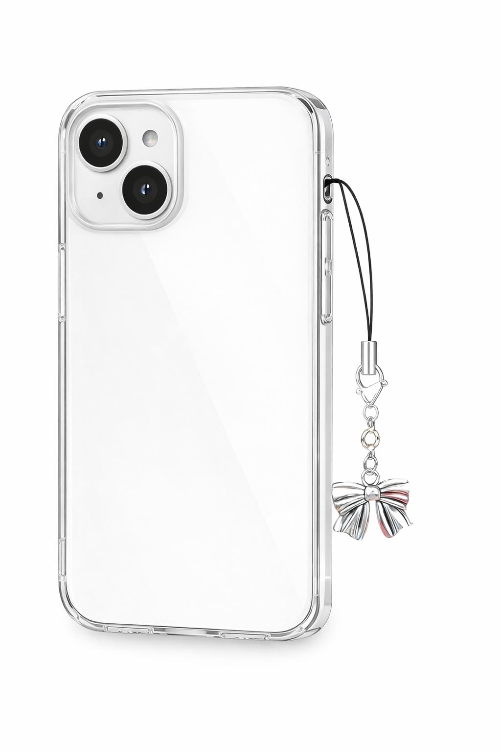 Bow Phone Charm with Transparent Mobile Back Cover Aesthetic Hang-image-43