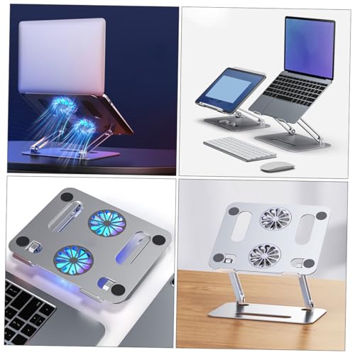 Base ajustable de aluminio para laptop con doble ventilador miniatura 4