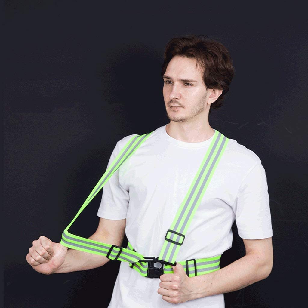 Giubbotti ad Alta visibilità, Gilet di Sicurezza, Gilet Elastico Riflettente, Gilet di Sicurezza Riflettente, Gilet Riflettenti per Ciclismo, Notte, attività all'aperto (Cintura XXL)