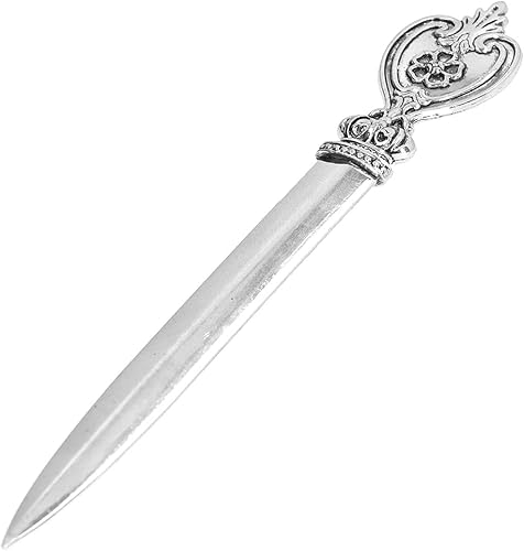 Abrecartas, cuchillo de hierro fundido de estilo rústico antiguo de lujo con mango de agarre ergonómico para cortar sobres de papel abierto,