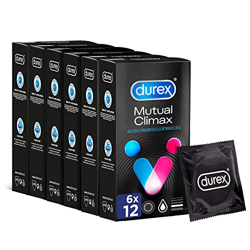 Durex Mutual Clímax Preservativos Con Puntos Y Estrías Para Ella Y Efecto Retardante Eyaculación para Él - 6x12 condones