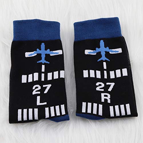 MBMSO Pilot Airplane Socks - Aviation Themed Runway Design Airline Uniform Sock2