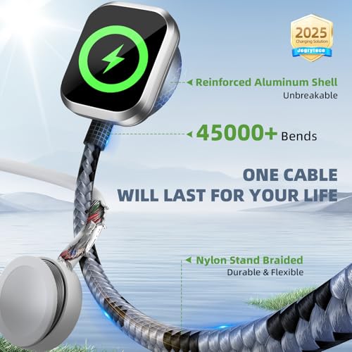 Image of Multi Charging Cable for iPhone iWatch Charger, 3 in 2 USB A /C Phone Charger Cord with Dual Type-C /IP, 5FT iWatch Cable Nylon Travel Essentials Compatible with iWatch /iPhone 17-1 /Android