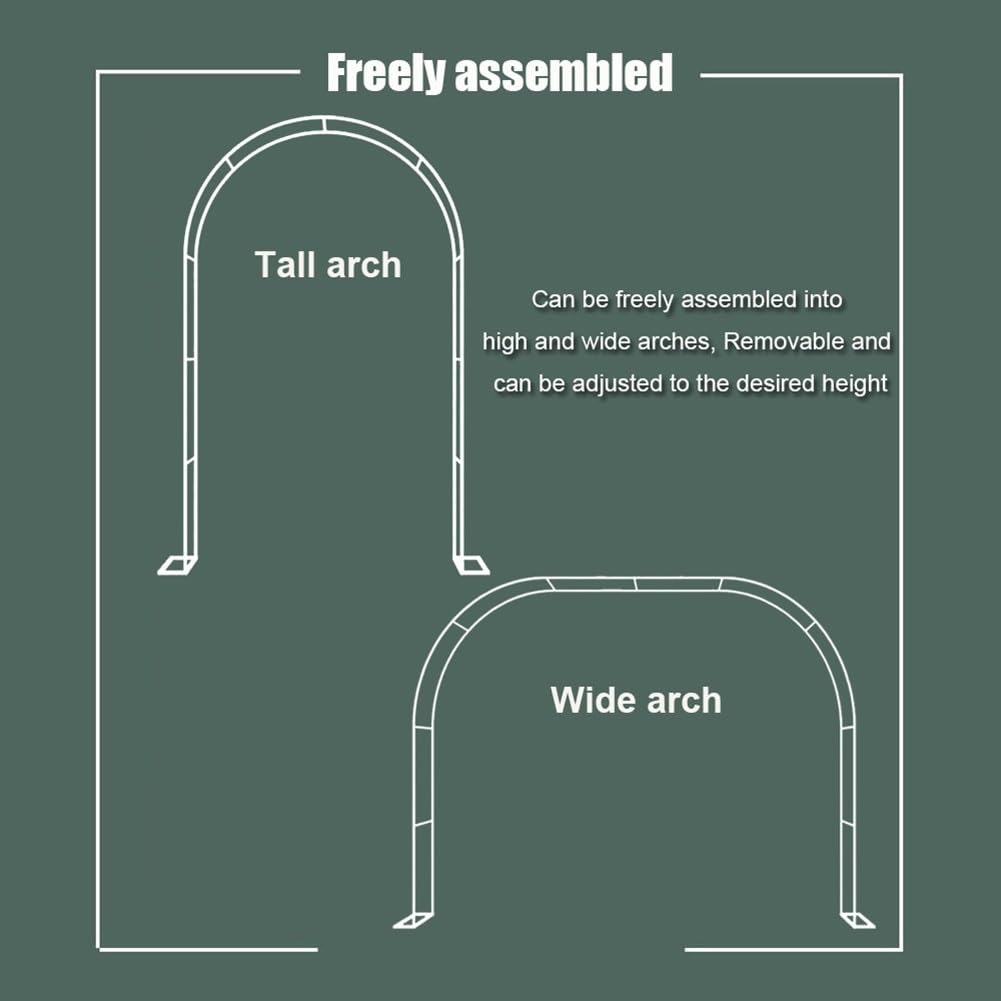 Arco nuziale in metallo nero per rose, regolabile da 1,2 m a 2,8 m, per esterni, elegante decorazione floreale per matrimoni, feste ed eventi (larghezza 140 x altezza 230 cm)