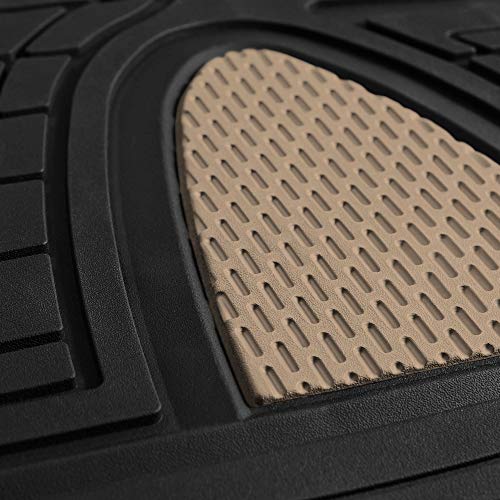 Automotive Floor Mats Beige Universal Fit Heavy Duty Rubber Fits Most Cars, Suvs, And Trucks, Full Set Trim To Fit Fh Group F11311Beige #TOP3