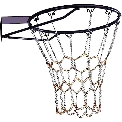 ProLeo Red de baloncesto, cadena de canasta de baloncesto, red de metal, malla de repuesto, red de acero, red de baloncesto de metal