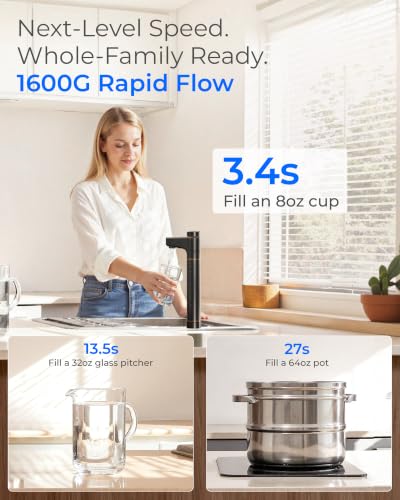 Image of Waterdrop X16-BAQ Alkaline Mineral Reverse Osmosis Water Filter, 1600 GPD | NSF /ANSI 42 & 58 & 372 Certified, 11-Stage Filtration, Under-Sink RO filter, 3:1 Pure to Drain, Smart Bronze Faucet, BPA-Free