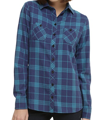 Lilo & Stitch Disney Ohana Plaid Blue Girls Woven Button-Up