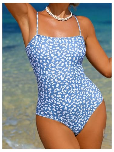Floerns Women's One Piece Swimsuits Floral Cut Out Tie Back Cute Monokini Swimwear4