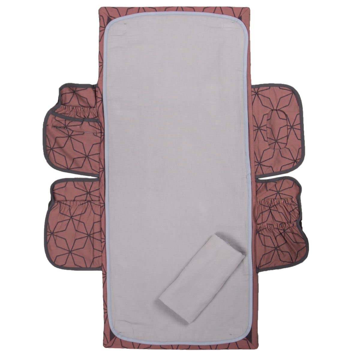 Hoppediz Matelas à langer portable et lavable pour bébé, Wickelmax Design Malmö rosé