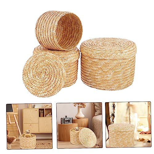 Paniers de rangement polyvalents et empilables avec couvercles - 4
