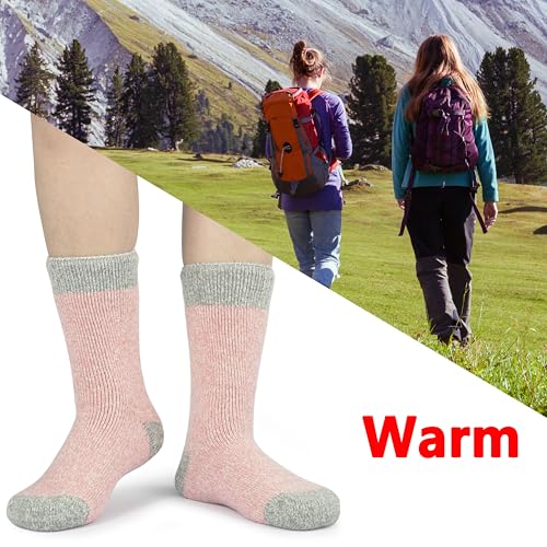 Image of BomKinta Women Thermal Socks - Thick Boot Sock Warm Winter Crew Socks - Cozy Soft Christmas Socks Size 5-10