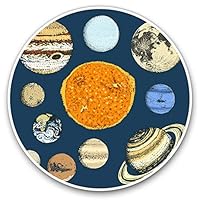 2 x 30cmVinyl Stickers - Space Planets Moon Saturn Kids Decals for Car Van Luggage Scrap Book Fridge #14733