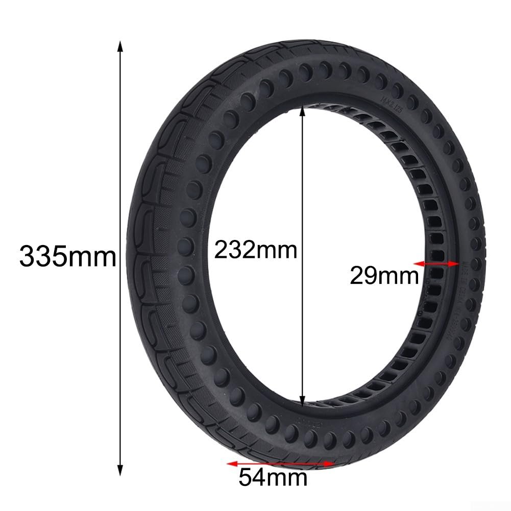 Electric Scooter Wheel, 14x2.125(57-254) Punctureproof Rubber Tyre Front Rear Replacement Solid Rubber Tires for Electric Scooter
