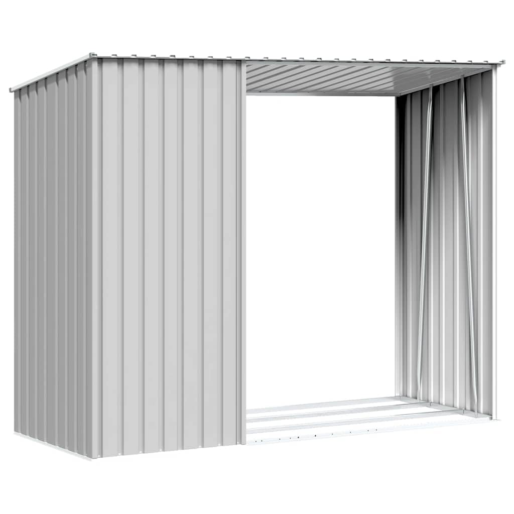 vidaXL Cobertizo de Jardín Cabaña de Troncos Patio Caseta Arrojar Plane Almacenamiento Herramientas Equipos Resistente de Leña Gris Acero Galvanizado
