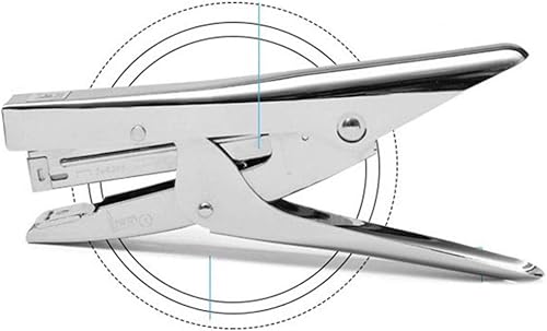 Miniatura 6 de NUOBESTY 20 hojas alicates grapadora mango estándar grapas para estudiantes, empresa, oficina, oficina oficina oficina escritorio escolar (plata)