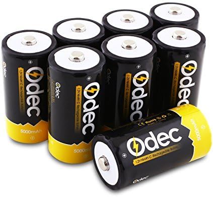 Odec C Rechargeable Batteries, Deep Cycle 5000mAh NiMH Battery Pack(8-Pack)