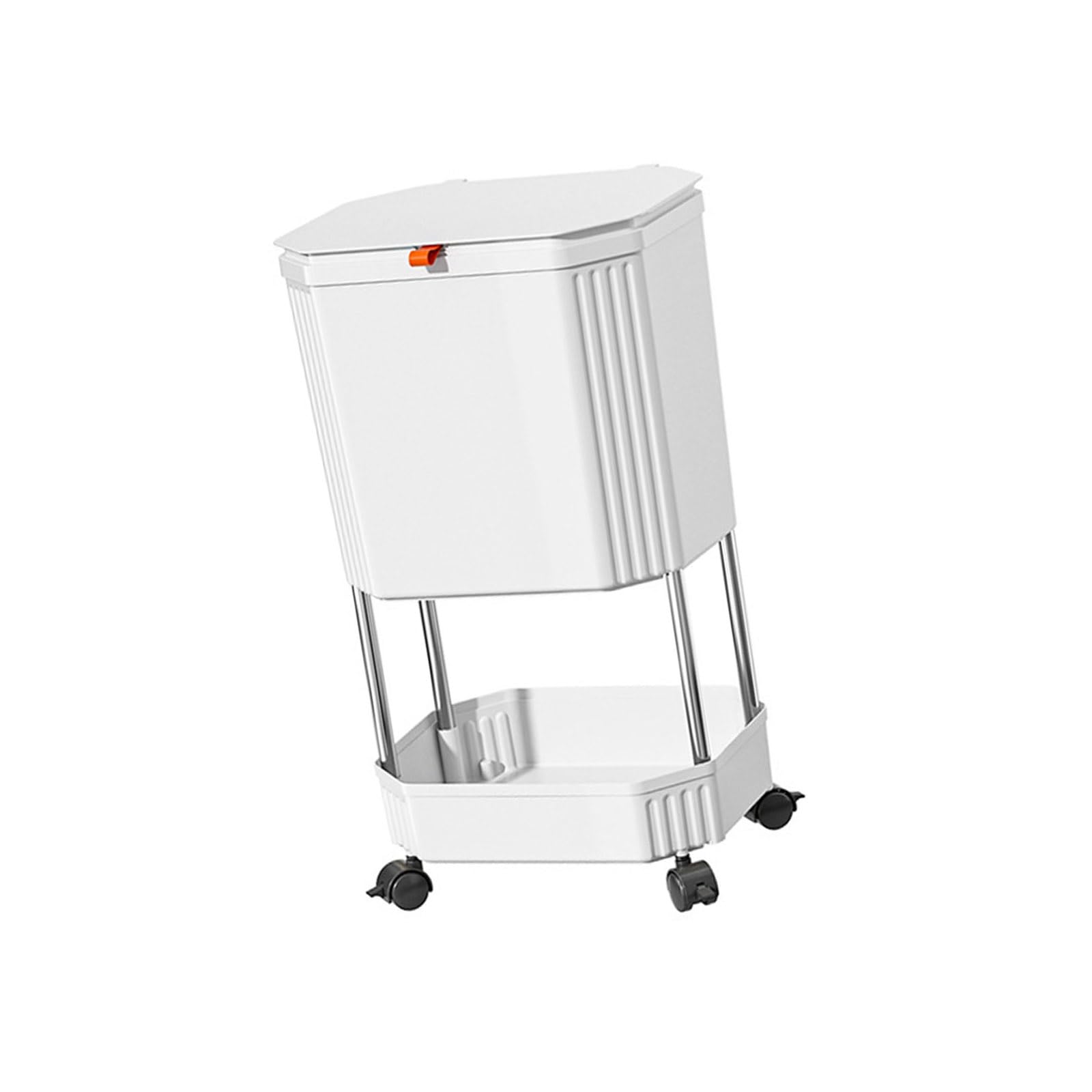 APGLSXY Renter Friendly Trash Bin Storage Shelf Organizers Not Need Drilling Compactly Kitchen Storage Easy Cleaning Garbage Bin Kitchen Trash Can Shelf
