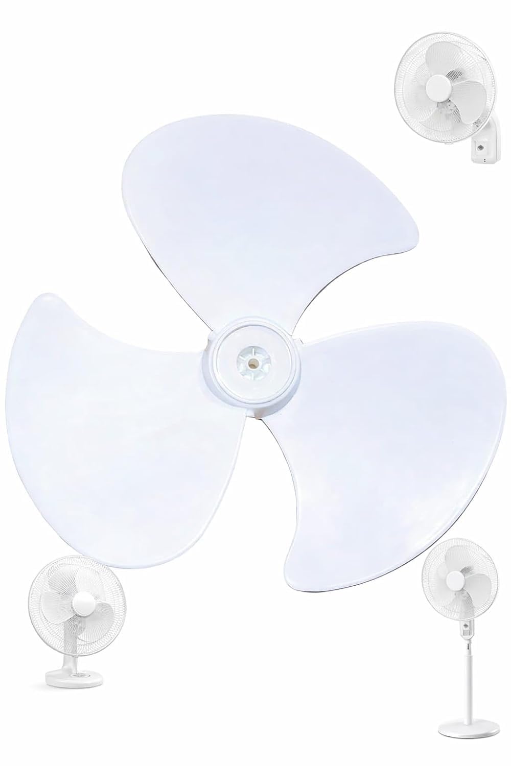 Fan Leaf 16-Inch (400mm Sweep) Fan Blade Replacement | 8mm Shaft Hole | Low Noise High Airflow Design | Anti-Dust Durable Plastic Blade | Suitable for Table, Wall & Pedestal Fans (White)-image-23