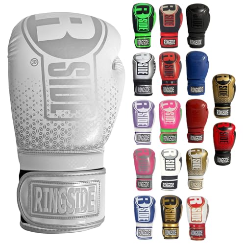Ringside Apex Bag Gloves, IMF-Tech Boxing Gloves with Secure Wrist Support, Synthetic Boxing Gloves for Men and Women, White, S/M