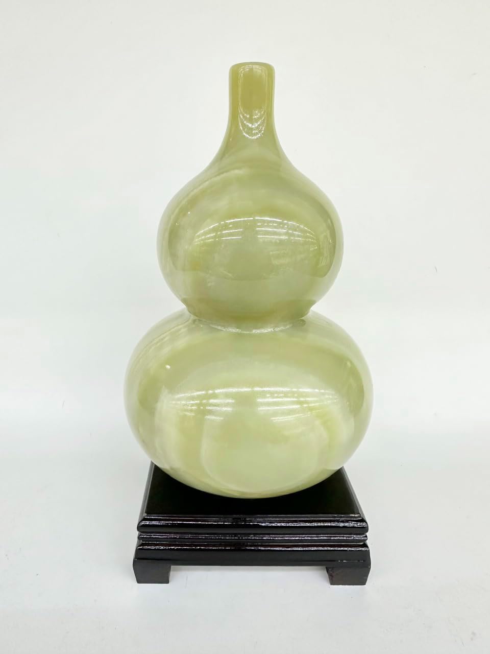 Green Onyx Marble Hu Lu/Wu Lou/Gourd for Chinese Feng Shui - Chinese Good Luck Wu Lou for Housewarming Gifts Home, 9.4" H