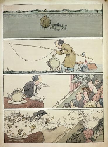 Décoration salon toile poisson et mine flottante William Heath Robinson