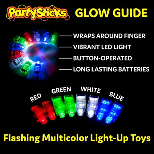 PartySticks Light Up Rings LED Finger Lights - 40pk Flashing Glow Rings, Wearable Party Favors and Party Supplies for Kids and Adults