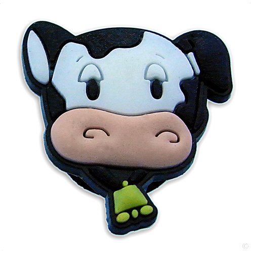 happy Cow with bell, style your Crocs Shoe Charm #1600, Clogs stickers | fun Clip
