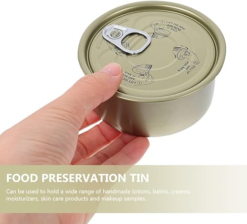 Miniatura 9 de FOMIYES Recipientes de metal para alimentos sellados, latas de galletas, lata vacía, lata autosellable, lata de café, latas de comida para mascotas,