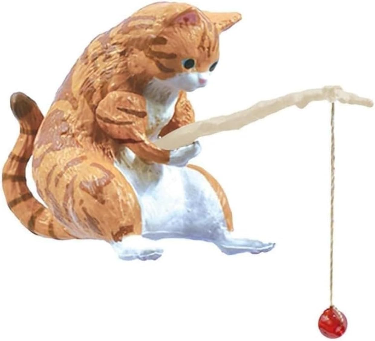 Orange Yellow Color Resin Cat Ornaments,Miniature Animal Model Creative Decoration,Aquarium Ornament,Cat Fishing Vivid Shape DIY Aquarium Fishing Ornament,Home Resin Small Gift Aquarium Decor