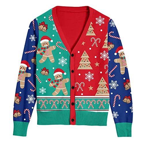 Loveternal Christmas Pullover Herren Ugly Weihnachtstrickjacke Mit...