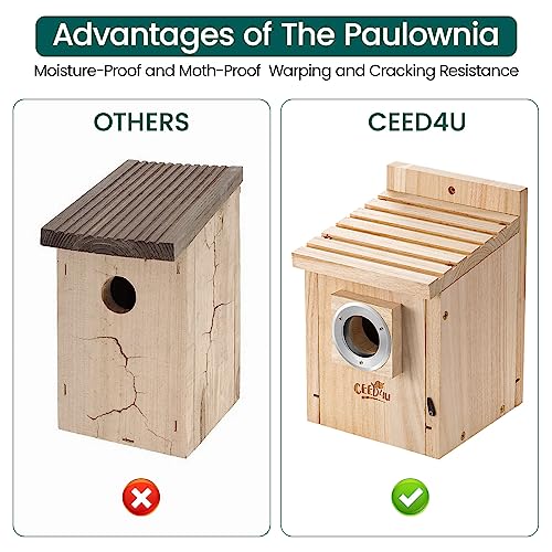 Ceed4U CD009 Bird House For Outside Birdhouse Wood Bird Nesting Box thumb #2