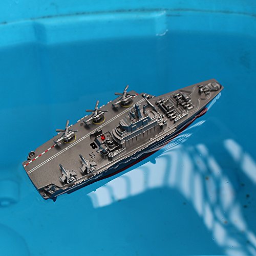 Tipmant Military Remote Control Aircraft Carrier Model RC Boat Ship Speedboat Yacht Electric Water Toy - Silver (2.4G No Antenna)