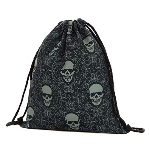 TENDYCOCO Mochila con cordón Halloween Calavera Bolsa de Almacenamiento de Gimnasia