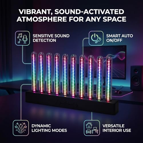 Iluminación Ambiental para Automóvil y Decoración con Barra de Espectro Musical RGB 6