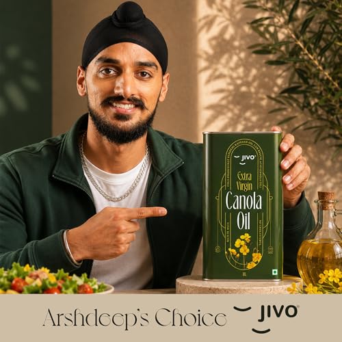 Image of JIVO Extra Virgin Canola Edible Oil 3 Litres | Vitamin A & D Fortified Cooking Oil | Canada Imported MUFA-Rich Oil | Ideal for Roasting, Frying, Baking & All Types of Cuisines