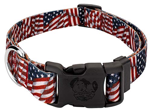 Country Brook Petz - Deluxe Patriotic Tribute Dog Collar - American Pride Collection with 4 Patriotic Designs (1 Inch, Extra Large) - Made in The U.S.A.