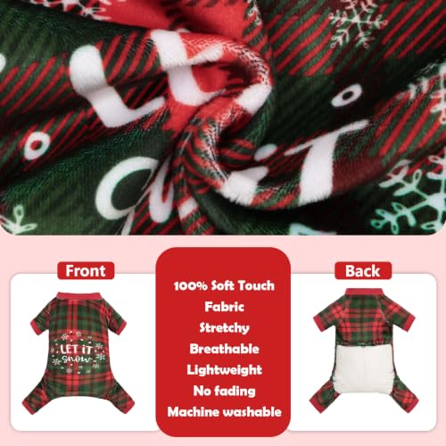 Image of CuteBone Small Dogs Outfit Soft Puppy Onesies Pjs Christmas Dog Pajamas Pet Coat Cat Apparel Comfy Doggie Jumpsuit Bodysuit for All Seasons P357L