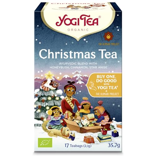 Yogi Tea, Navidad, té de hierbas orgánicas, naturalmente libre de cafeína, mezcla de Honeybush, canela y anís estrellado, 6 paquetes de 17 bolsas de té (102 bolsitas de té en total) Yogi Tea, Navidad, té de hierbas orgánicas, naturalmente libre de cafeína, mezcla de Honeybush, canela y anís estrellado, 6 paquetes de 17 bolsas de té (102 bolsitas de té en total)